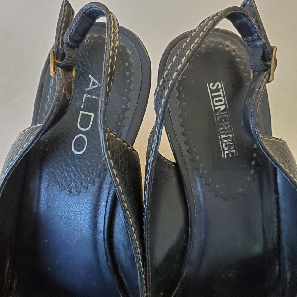 Aldo Peeptoe Slingback Wedge, Sz 6 - Picture 3 of 6